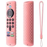 Hi Color Silicone Cover Compatible with 5.6 Inch Fire TV Stick (3rd Gen) Remote Firestick Remote Cover for Firesticksticktv Silicone Protective Case Sleeve(Pink)