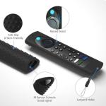 6.4 Inch Silicone Cover Compatible with Fire TV Stick 4K Max 2nd gen 2023 Remote Control Case, Toshiba/Insignia Smart TV Remote Silicone Case Cover Anti-Slip Sleeve with Lanyard (Black)
