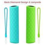 2-Pack Glowing Green + Glow Blue Remote Cover Compatible with Alexa Fire TV Stick 4K Max Remote Controls, Anti-Slip Silicone Protective Case with Lanyard, GITD!