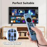 OneBom (2Pcs) Silicone Remote Cover Glow in The Dark for Firetv 4K Max (2nd)/Insignia/Pioneer/Omni (QLED) Series with Lanyard, Lightweight Anti-Slip Shockproof(Glow Green&Glow Blue)