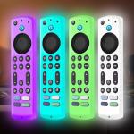 GMXT Remote Cover for Fire Stick 4k+ Max,Toshiba, Insignia Fire Tv Remote Cover, Silicone Case Glow in The Dark (White)