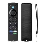 TOKERSE Silicone Remote Case Compatible with Fire Stick 4K Max (2nd Gen)/Toshiba/Insignia/Pioneer TV Alexa Voice Remote Enhanced, Anti Slip Shockproof Protective Cover Sleeve with Lanyard - Black