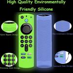 2Pack Remote Cover for Firetvstick 4K Max (3rd Gen) 2021,Silicone Protective Case Compatible with firetvstick 4K Alexa Voice Remote Control with Lanyards,Anti-Slip,Shockproof (Glow Blue&Glow Green)