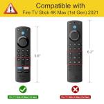 CaseBot Remote Case for Fire TV Stick HD/4K/4K Max (1st Gen)/Fire TV Stick (3rd Gen)/Lite - Anti-Slip Shockproof Silicone Cover for Alexa Voice Remote (2nd & 3rd Generation) (Blue Glow)