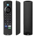 TOKERSE Silicone Remote Case Compatible with Fire Stick 4K Max (2nd Gen)/Toshiba/Insignia/Pioneer TV Alexa Voice Remote Enhanced, Anti Slip Shockproof Protective Cover Sleeve with Lanyard - Black