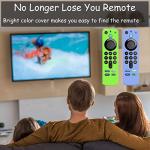 2Pack Remote Cover for Firetvstick 4K Max (3rd Gen) 2021,Silicone Protective Case Compatible with firetvstick 4K Alexa Voice Remote Control with Lanyards,Anti-Slip,Shockproof (Glow Blue&Glow Green)
