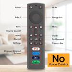 Replacement Remote for All Fire Series, Fit for Stick 4K/4K Max(1st/2nd Gen),Stick(2nd/3rd Gen)/TV Cube (No Voice Control)
