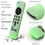 Pinowu Remote Cover Case (2pcs) Compatible with Fire TV Stick HD / 4K(2nd Gen) / 4K Plus /4K Select Alexa Voice Remote, Anti Slip Silicone Sleeve with Wrist Strap (Green,Sky Blue,Glow)