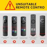 OneBom (2pcs) Silicone Remote Cover for Firetv 4K Max (2nd)/ Insignia/Pioneer/Toshiba/Omni (QLED) Series, Anti-Slip Protective Case with Same Color Lanyard (Blue&Red)