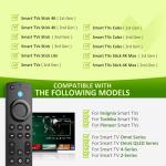 Voice Remote Replacement fit for Fire Smart TV Stick(4K,4K Max,Lite),TVs Cube (1st/ 2nd/3rd Gen),Smart TV (3rd Gen),and for Toshiba,Pioneer,Omni,QLED Smart TVs