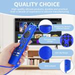 OneBom (2pcs) Silicone Remote Cover for Firetv 4K Max (2nd)/ Insignia/Pioneer/Toshiba/Omni (QLED) Series, Anti-Slip Protective Case with Same Color Lanyard (Blue&Red)