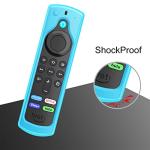 CaseBot Remote Case for Fire TV Stick HD/4K/4K Max (1st Gen)/Fire TV Stick (3rd Gen)/Lite - Anti-Slip Shockproof Silicone Cover for Alexa Voice Remote (2nd & 3rd Generation) (Blue Glow)