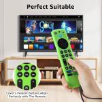 OneBom (3Pcs) Silicone Remote Case Glow in The Dark for Firetv 4K Max (2nd)/Insignia/Pioneer/Omni (QLED) Series with Lanyard, Lightweight Anti-Slip Shockproof(Glow Blue&Glow Green&Glow Purple)