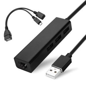 OTG Cable for Fire TV Stick (4K, Lite, Max, Cube) - USB Ethernet Adapter with Hub to Add Storage, Keyboard, Bluetooth
