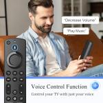 Replacement Voice Remote Control for All Fire-Series, TV Cube(1st/2nd/3rd Gen)/Stick, Fit for Stick 4K Max/4K (1st/2nd Gen), Stick (2nd/3rd Gen)/Lite/HD, for All TCL-Insignia-Toshiba-Pioneer Series