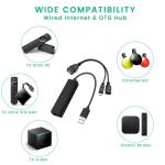 OTG Cable for Fire TV Stick (4K, Lite, Max, Cube) - USB Ethernet Adapter with Hub to Add Storage, Keyboard, Bluetooth