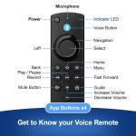 Replacement Voice Remote Compatible with Fire Smart TV Stick(2nd/3rd Gen/Lite/4K Max),Smart TVs 3rd Gen, for Hisense/TCL Smart TVs Cube(1st/2nd/3rd Gen) & TV Stick 4K(1st/2nd Gen)