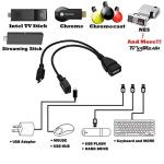 TV xStream USB OTG Cable for Firesticks 4K/4K Max/Cube/lite/2nd Gen, Android Devices and Host Devices, Universal Micro Power Enabled Adapter, 6-Inch