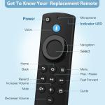 Remote Control Replacement Compatible with Fire Series Smart TV 4K, Cube (1st Gen/2nd Gen/3rd Gen), Replacement FireStick Remote (4K Max/2nd Gen/3rd Gen/Lite) with Voice Control