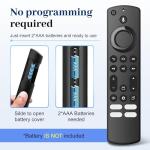 Replacement Voice Remote Control for All Fire-Series, TV Cube(1st/2nd/3rd Gen)/Stick, Fit for Stick 4K Max/4K (1st/2nd Gen), Stick (2nd/3rd Gen)/Lite/HD, for All TCL-Insignia-Toshiba-Pioneer Series