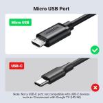 UGREEN Ethernet Adapter for Fire TV Stick, Micro USB to Ethernet Adapter with 3.3 ft Cable & Power Cord, Compatible for Fire Stick Basic/2nd/4k/Lite, Chromecast 1/2/3/Ultra/Audio, Plug & Play, 100Mbps