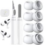 4 Pairs Replacement Ear Tips for AirPods Pro 2nd/1st Generation,Noise Reduction Holewith & Built-in dust Guard Screen,with Cleaner Pen Silicone Ear Tips for USB-C Charging Case (XS/S/M/L)-White