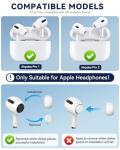 4 Pairs Replacement Ear Tips for AirPods Pro 2nd/1st Generation,Noise Reduction Holewith & Built-in dust Guard Screen,with Cleaner Pen Silicone Ear Tips for USB-C Charging Case (XS/S/M/L)-White