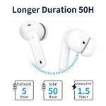 XIAOWTEK A40 Pro Wireless Earbuds, 50Hrs Playtime Bluetooth Earbuds Built in Noise Cancellation Mic with Charging Case, Bluetooth Headphones with Stereo Sound, IPX7 Waterproof Ear Buds for Phone