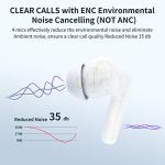 XIAOWTEK A40 Pro Wireless Earbuds, 50Hrs Playtime Bluetooth Earbuds Built in Noise Cancellation Mic with Charging Case, Bluetooth Headphones with Stereo Sound, IPX7 Waterproof Ear Buds for Phone