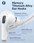 Gcioii Memory Titanium Alloy Ear Hooks for AirPods Pro 3, AirPods Pro 2, AirPods Pro & AirPods 3, Anti-Slip Sport Accessories [Added Anti-Lost Lanyard] Comfortable Secure Fit, White