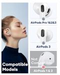 Gcioii Memory Titanium Alloy Ear Hooks for AirPods Pro 3, AirPods Pro 2, AirPods Pro & AirPods 3, Anti-Slip Sport Accessories [Added Anti-Lost Lanyard] Comfortable Secure Fit, White