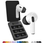 Foam Masters Ultra-Premium Memory Foam Ear Tips for AirPods Pro 1st & 2nd Gen | 3 Pairs | New Ver. | Secure Fit | Super Comfort | Better Noise Cancel | Replacement Buds (Assorted S/M/L, Black)