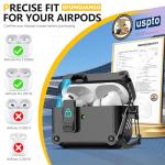 RFUNGUANGO for AirPods Pro 2nd/1st Generation Case Cover with Secure Lock Clip,Automatic Pop-up Case Full-Body Shockproof Hard Protective Cover for AirPods Pro 2 (2023/2022/2019) - Black