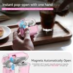 for AirPods Pro 2 Case with Secure Lock & Phone Stand, Compatible with MagSafe, Pink Cover for Apple AirPods Pro 2nd/1st Generation, Shock Protective Airpod Cases with Cleaner, Keychain, Auto-Open