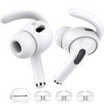AhaStyle 3 Pairs AirPods Pro 2nd Generation Ear Hooks【Added Storage Pouch】 Anti-Slip Ear Covers Silicone Accessories Compatible with Apple AirPods Pro 2nd Generation (3 Large, White)