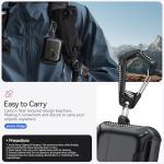 JOREMX for AirPods Pro 2 Case (2023/2022/2019) with Phone Stand,（with Automatic Snap Switch） Carbon Fiber Design Protection Cover for Airpods Pro 2nd/1st Gen with Cleaning Pen,Balck