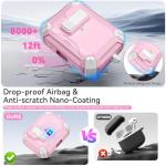 for AirPods Pro 2 Case with Secure Lock & Phone Stand, Compatible with MagSafe, Pink Cover for Apple AirPods Pro 2nd/1st Generation, Shock Protective Airpod Cases with Cleaner, Keychain, Auto-Open