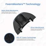 Foam Masters Ultra-Premium Memory Foam Ear Tips for AirPods Pro 1st & 2nd Gen | 3 Pairs | New Ver. | Secure Fit | Super Comfort | Better Noise Cancel | Replacement Buds (Assorted S/M/L, Black)