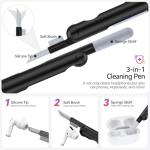 JOREMX for AirPods Pro 2 Case (2023/2022/2019) with Phone Stand,（with Automatic Snap Switch） Carbon Fiber Design Protection Cover for Airpods Pro 2nd/1st Gen with Cleaning Pen,Balck