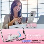 for AirPods Pro 2 Case with Secure Lock & Phone Stand, Compatible with MagSafe, Pink Cover for Apple AirPods Pro 2nd/1st Generation, Shock Protective Airpod Cases with Cleaner, Keychain, Auto-Open