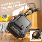 RFUNGUANGO AirPods Pro 2 Case, Compatible with AirPods Pro 2nd/1st Generation Protective Case with Phone Holder & Cleaning Kit, Magnetic Automatic Lock, Compatible with Magsafe, Black