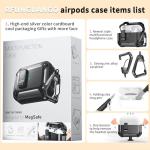 RFUNGUANGO AirPods Pro 2 Case, Compatible with AirPods Pro 2nd/1st Generation Protective Case with Phone Holder & Cleaning Kit, Magnetic Automatic Lock, Compatible with Magsafe, Black