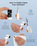 20-in-1 for AirPod Cleaner Kit Pro 4 3 2 1 - Multifunction Cleaning Tool for Headphones Earbuds Phone Laptop Keyboard Screen - Metal Tip, Soft Brush, Flocking Sponge, 15ml Spray, Cloth, Putty