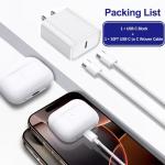 10FT AirPods Pro 3 Charger Fast Charging,USB C Wall Block Plug&10Foot USB C to C Woven Cable for AirPods Pro 3/2,AirPod 4,Air-Pods Max 2 (2024),TV Remote 3/4th,TV 4K/Siri Remote 3,iPhone 17/16 ProMax
