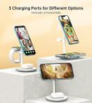 XooFly 3 in 1 Wireless Charging Station for Apple Devices, Fast Wireless Mag-Safe Charger Stand with 20W Adapter for iPhone 17 16 15 14 13 12 Pro Max/Air/Plus/Pro,iWatch,AirPods-Gift for Wife&Husband