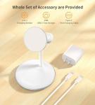 XooFly 3 in 1 Wireless Charging Station for Apple Devices, Fast Wireless Mag-Safe Charger Stand with 20W Adapter for iPhone 17 16 15 14 13 12 Pro Max/Air/Plus/Pro,iWatch,AirPods-Gift for Wife&Husband