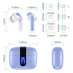 TAGRY Bluetooth Headphones True Wireless Earbuds 60H Playback LED Power Display Earphones with Wireless Charging Case IPX5 Waterproof in-Ear Ear buds with Mic for TV Smart Phone Laptop Computer Sports