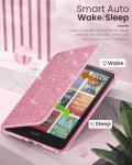 MoKo Case for All-New 7" Kindle Paperwhite 2024 12th Gen&Kindle Colorsoft Signature Edition 2024,Ultra Clear Soft Flexible Glitter TPU Back Cover Light Shell with Auto Wake/Sleep, Glitter Pink