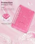 MoKo Case for All-New 7" Kindle Paperwhite 2024 12th Gen&Kindle Colorsoft Signature Edition 2024,Ultra Clear Soft Flexible Glitter TPU Back Cover Light Shell with Auto Wake/Sleep, Glitter Pink
