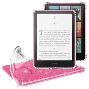 MoKo Case for All-New 7" Kindle Paperwhite (12th Generation-2024) and Kindle Colorsoft Signature Edition 2024 Ultra Thin Clear Flexible Transparent TPU Skin Bumper Back Cover Shell, Clear Glitter